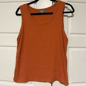 Marled Orange Sleeveless Boxy Tank Top